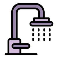 Shower icon color outline vector