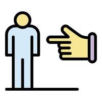 No finger racism direction icon color outline vector