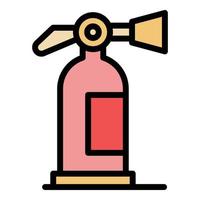 Water fire extinguisher icon color outline vector
