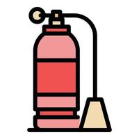 Fire extinguisher protection icon color outline vector