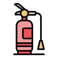 Foam fire extinguisher icon color outline vector