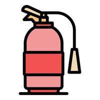 Accident fire extinguisher icon color outline vector