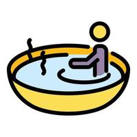 Round bath icon color outline vector