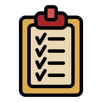 Check list icon color outline vector