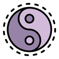 Yin yang sign icon color outline vector