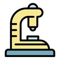 Microscope icon color outline vector