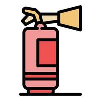 Flame fire extinguisher icon color outline vector