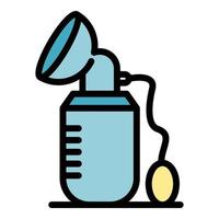 Mother breast pump icon color outline vector