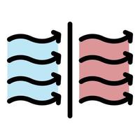 Wavy arrows of heat icon color outline vector