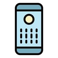 Smart speaker front view icon color outline vector