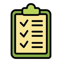 Checklist board icon color outline vector
