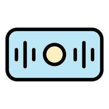 Rectangular smart speaker icon color outline vector