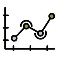 Audit graph icon color outline vector
