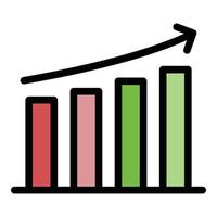 Mission graph chart icon color outline vector