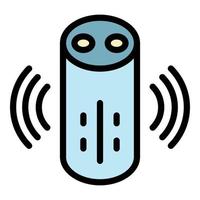 Loud smart speaker icon color outline vector