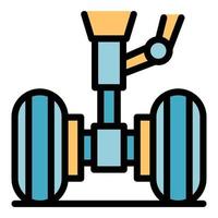 Wheel aircraft repair icon color outline vector