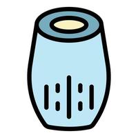 Vertical smart speaker icon color outline vector