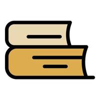 Two books icon color outline vector