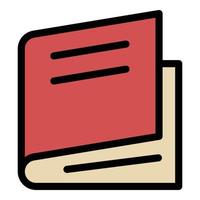 Ajar book icon color outline vector