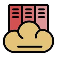 Cloud library icon color outline vector