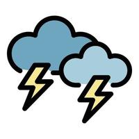 Storm clouds icon color outline vector