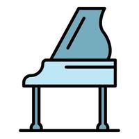 Grand piano icon color outline vector