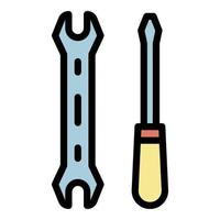 Plumbing tools icon color outline vector