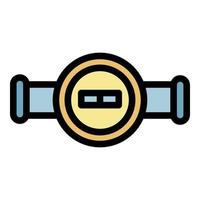 Valve on tap icon color outline vector