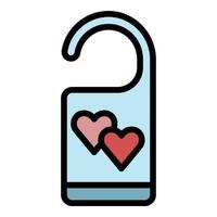 Honeymoon door tag icon color outline vector