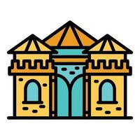 Castle excursion icon color outline vector
