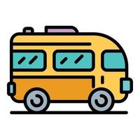 Excursion bus icon color outline vector