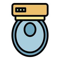 Top view toilet icon color outline vector