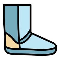 Ugg boot icon color outline vector