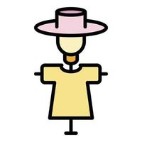 Scarecrow from birds icon color outline vector