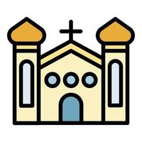 Christian church icon color outline vector