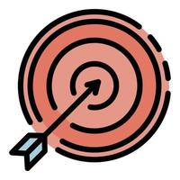 Arrow right on target icon color outline vector