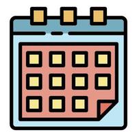 Enterprise calendar icon color outline vector