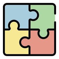 Administrative work puzzles icon color outline vector