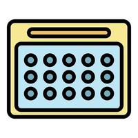 Calendar with round dates icon color outline vector