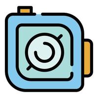 vector de contorno de color del icono del botón de inicio de la cámara de acción