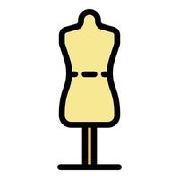 Tailor mannequin icon color outline vector