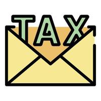 Email tax icon color outline vector