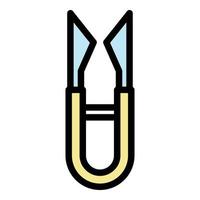 Tailor scissors icon color outline vector