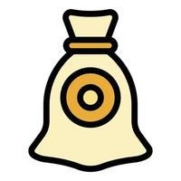 Canvas sack icon color outline vector