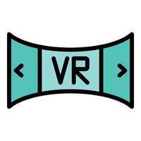 Modern vr icon color outline vector