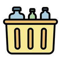 Container for waste glass icon color outline vector