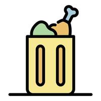 Bio trash container icon color outline vector