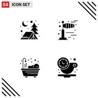 Group of Solid Glyphs Signs and Symbols for adventure break windy home rest Editable Vector Design Elements