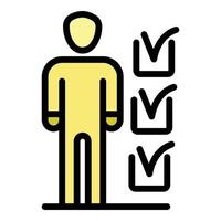 Man donate checklist icon color outline vector