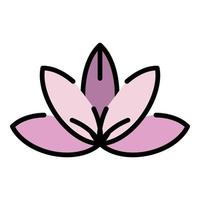 Lotus icon color outline vector